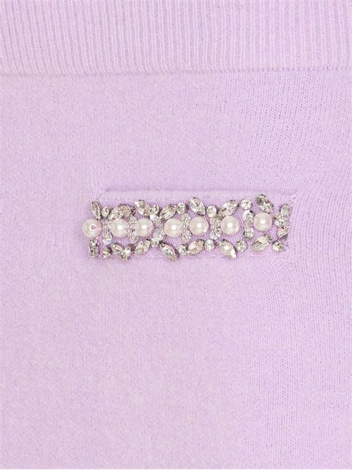 Knit skirt with crystals SELF PORTRAIT | PF25085SKLILAC